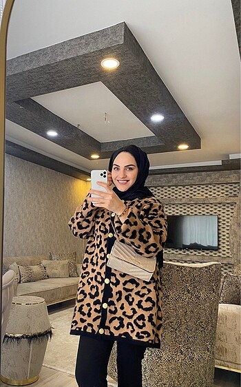 universal Beden Leopar hırka