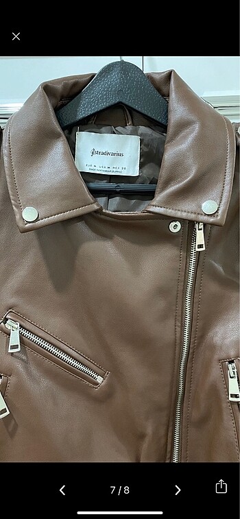 m Beden kahverengi Renk STRADIVARIUS DERİ CEKET