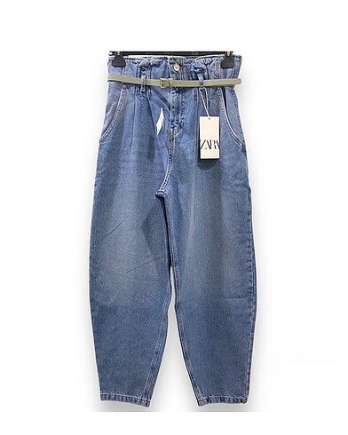 ZARA KEMERLİ YÜKSEK BEL JEAN PANTOLON