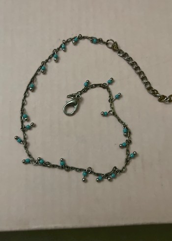 Turkuaz İşlemeli Zincir Detaylı Kadın El Zinciri yâda bileklik - Görsel 5