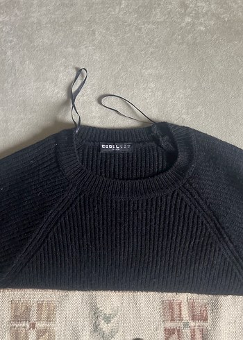 Siyah Kadın Yün Kazak, Bisiklet Yaka, Salaş - Görsel 10