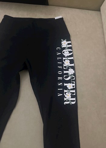 HOLLISTER XS BEDEN YENİ Siyah Baskılı Kadın Tayt - Görsel 3