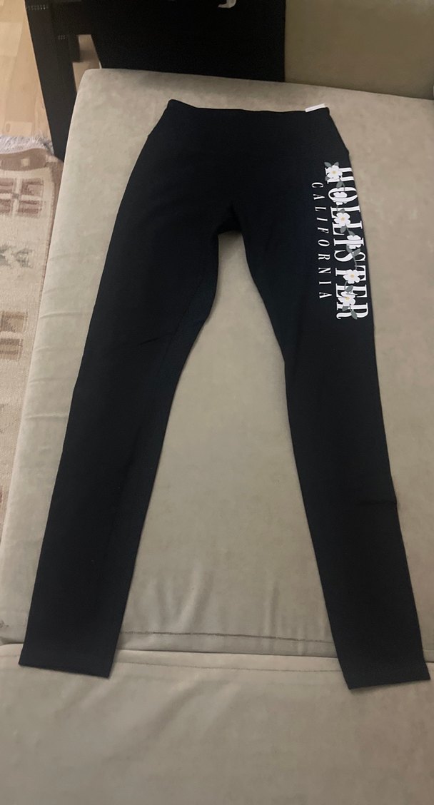 HOLLISTER  XS BEDEN YENİ Siyah Baskılı Kadın Tayt - Görsel 4