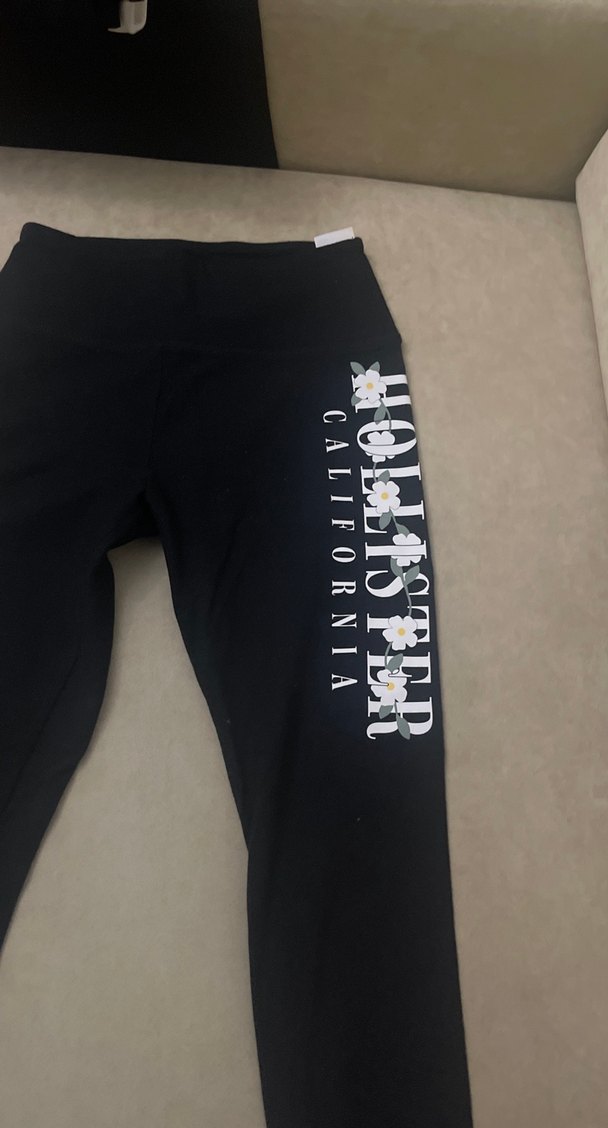 HOLLISTER  XS BEDEN YENİ Siyah Baskılı Kadın Tayt - Görsel 3