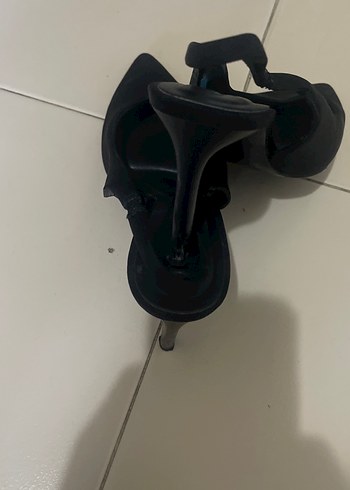 STRATİVARİUS 38 Siyah Tokalı Stiletto Kadın Topuklu Ayakkabı - Görsel 11