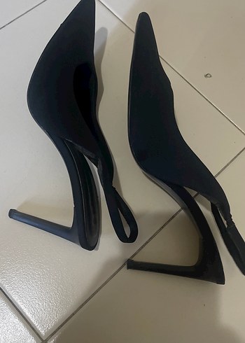 STRATİVARİUS 38 Siyah Tokalı Stiletto Kadın Topuklu Ayakkabı - Görsel 12