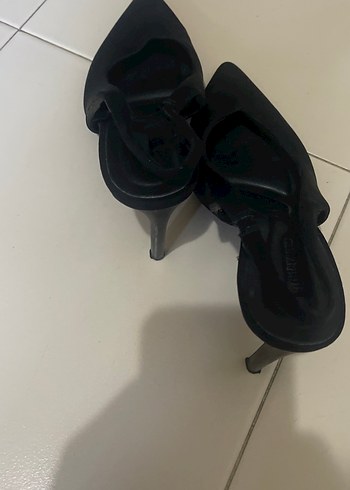 STRATİVARİUS 38 Siyah Tokalı Stiletto Kadın Topuklu Ayakkabı - Görsel 7