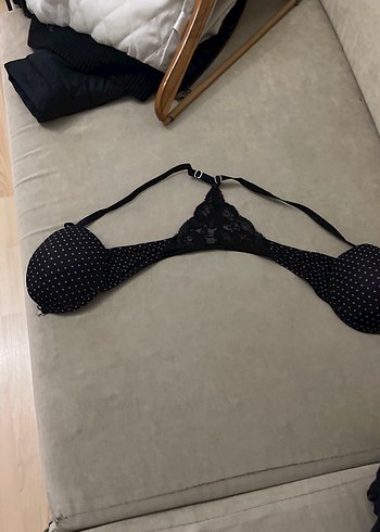 Siyah Puantiyeli Gotik Sütyen 75 A - Görsel 3