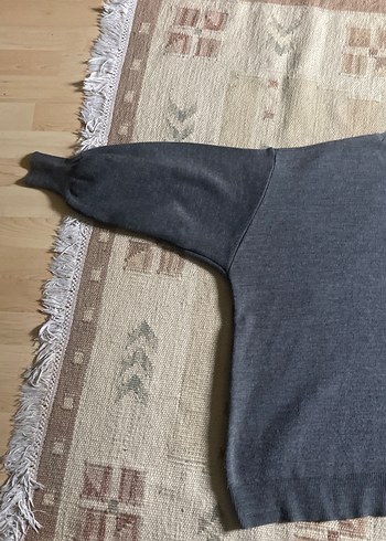 Gri Nakışlı  Kadın Denim Kazak - Görsel 13