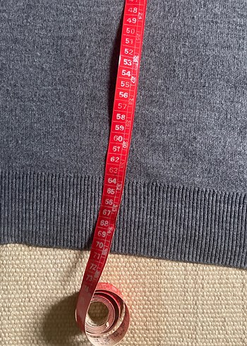 Gri Nakışlı  Kadın Denim Kazak - Görsel 3