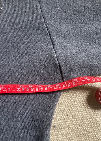 Gri Nakışlı  Kadın Denim Kazak - Görsel 7