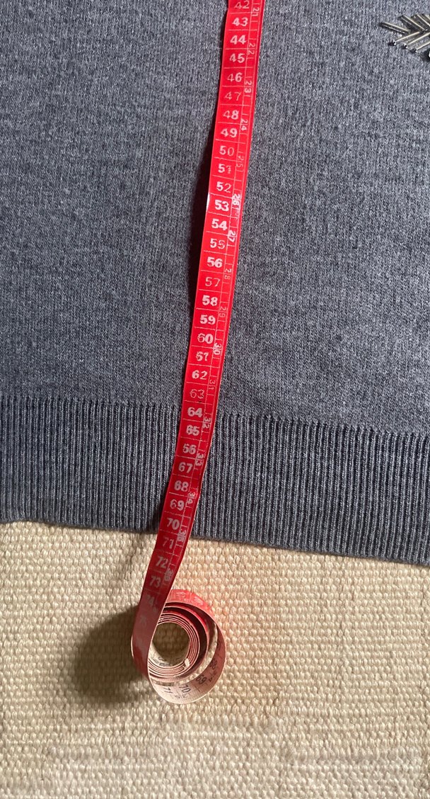 Gri Nakışlı  Kadın Denim Kazak - Görsel 3