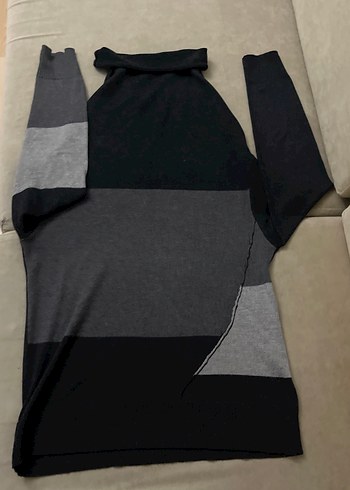 Gri Balıkçı Yaka Kadın Triko M Beden - Görsel 3