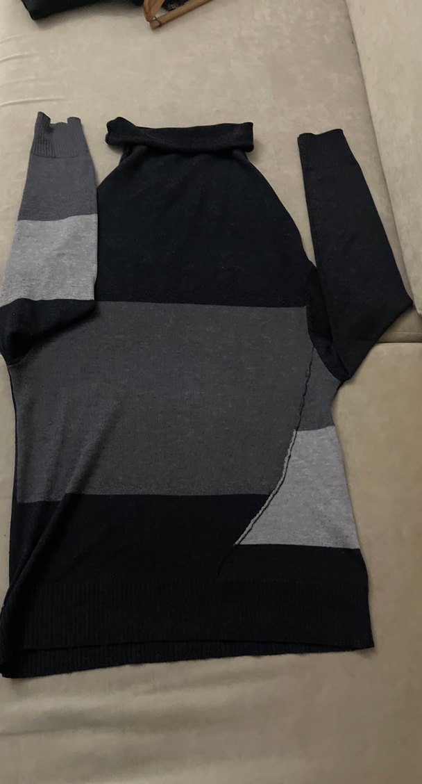 Gri Balıkçı Yaka Kadın Triko M Beden - Görsel 4