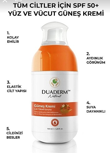 Duaderm 50spf güneş koruyucu krem ? 