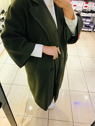 Haki yeşili oversize kaban 