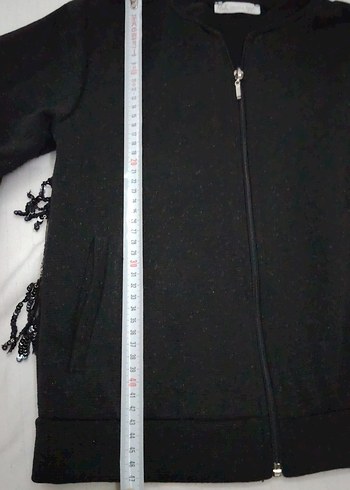 Kız Çocuk Siyah Payetli Nakışlı hırka - Görsel 7