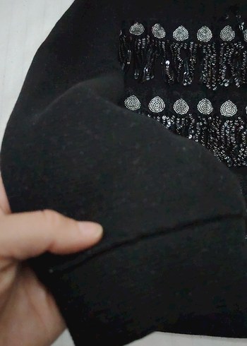 Kız Çocuk Siyah Payetli Nakışlı hırka - Görsel 6