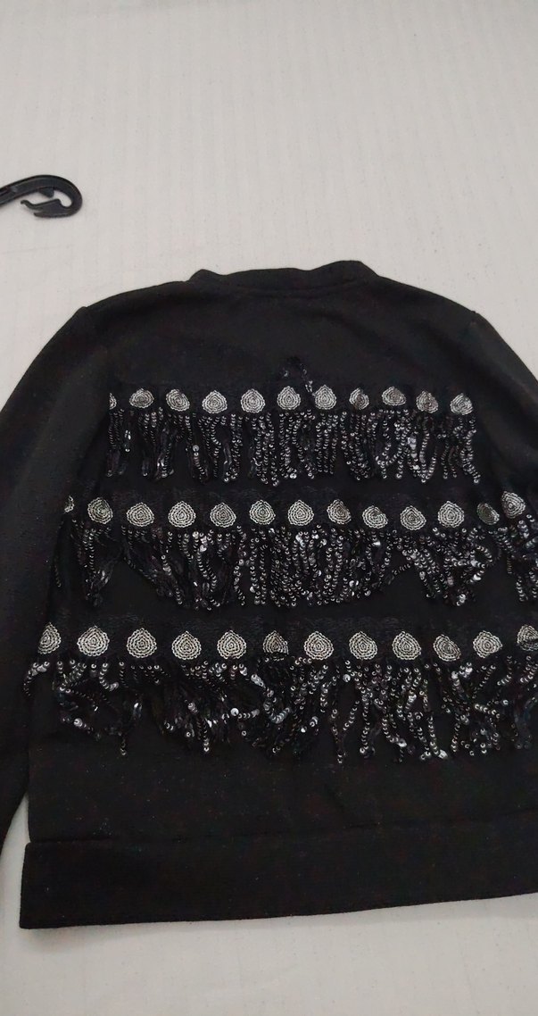 Kız Çocuk Siyah Payetli Nakışlı hırka - Görsel 4