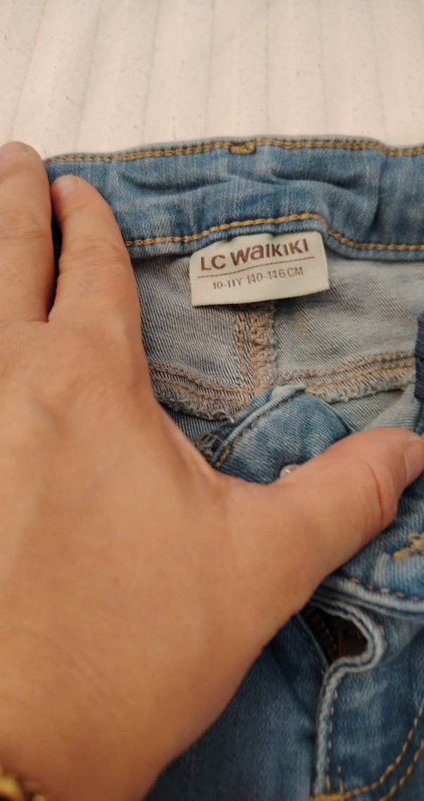 Kız çocuk Açık Mavi Denim Normal Paça Jean - Görsel 4
