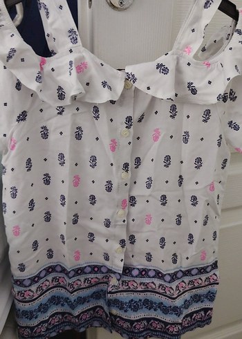 Baskılı, Pamuklu, Düğmeli Bohem Bluz kız çocuk - Görsel 5