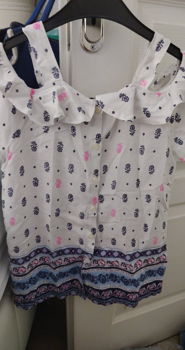 Baskılı, Pamuklu, Düğmeli Bohem Bluz kız çocuk - Görsel 5