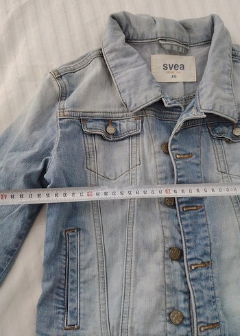 Düğmeli Mavi Kadın Denim Ceket - Görsel 2