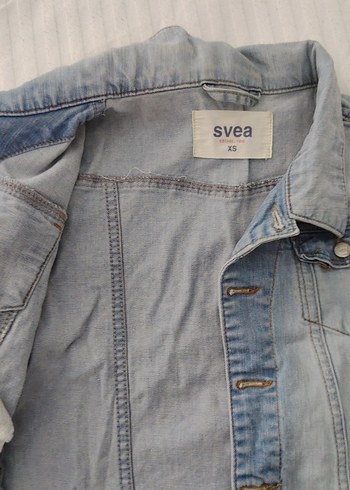 Düğmeli Mavi Kadın Denim Ceket - Görsel 5