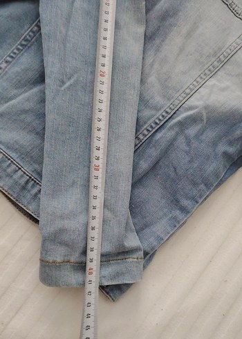 Düğmeli Mavi Kadın Denim Ceket - Görsel 7