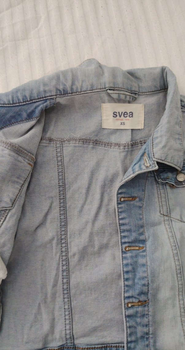 Düğmeli Mavi Kadın Denim Ceket - Görsel 5