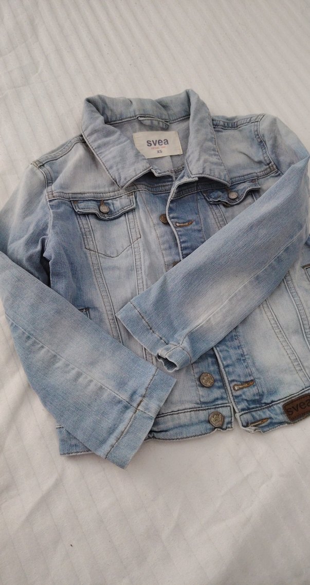 Düğmeli Mavi Kadın Denim Ceket - Görsel 4