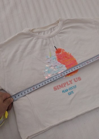 Kız Çocuk Baskılı Beyaz Tişört - Görsel 3