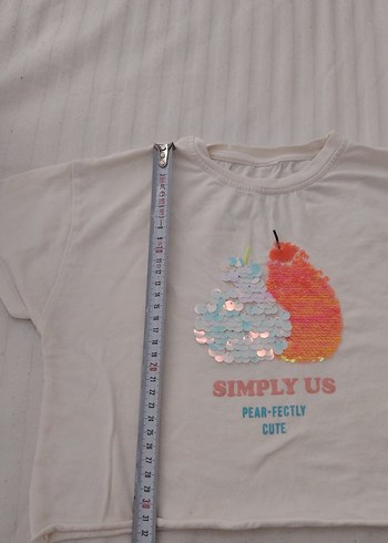 Kız Çocuk Baskılı Beyaz Tişört - Görsel 2