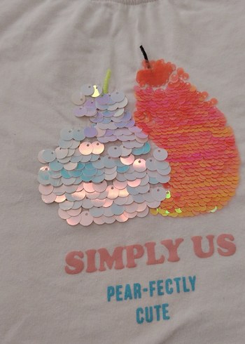 Kız Çocuk Baskılı Beyaz Tişört - Görsel 4