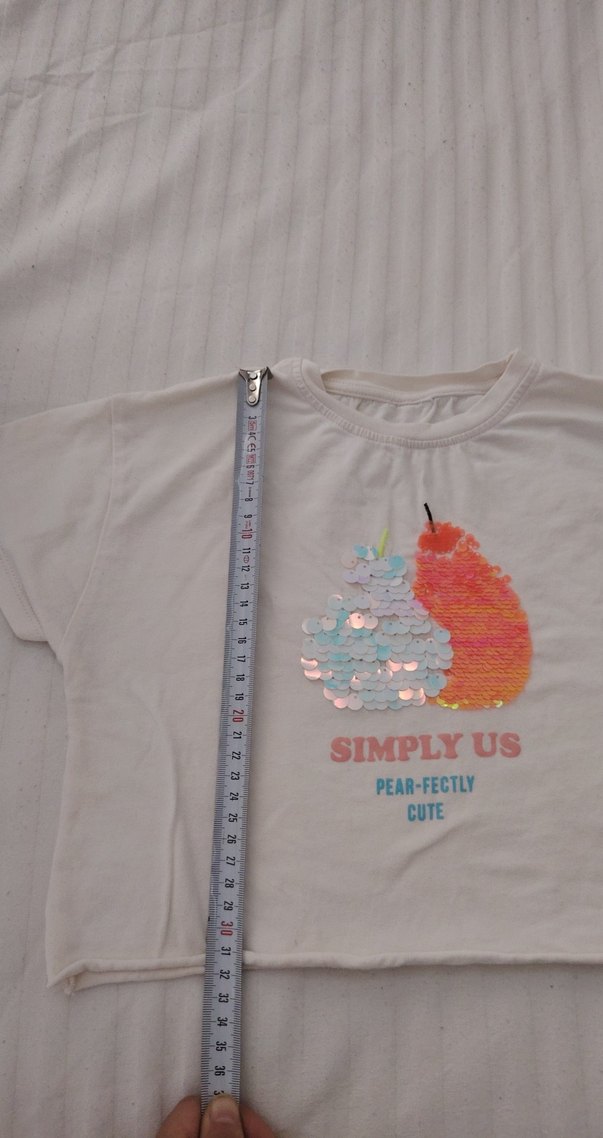 Kız Çocuk Baskılı Beyaz Tişört - Görsel 2