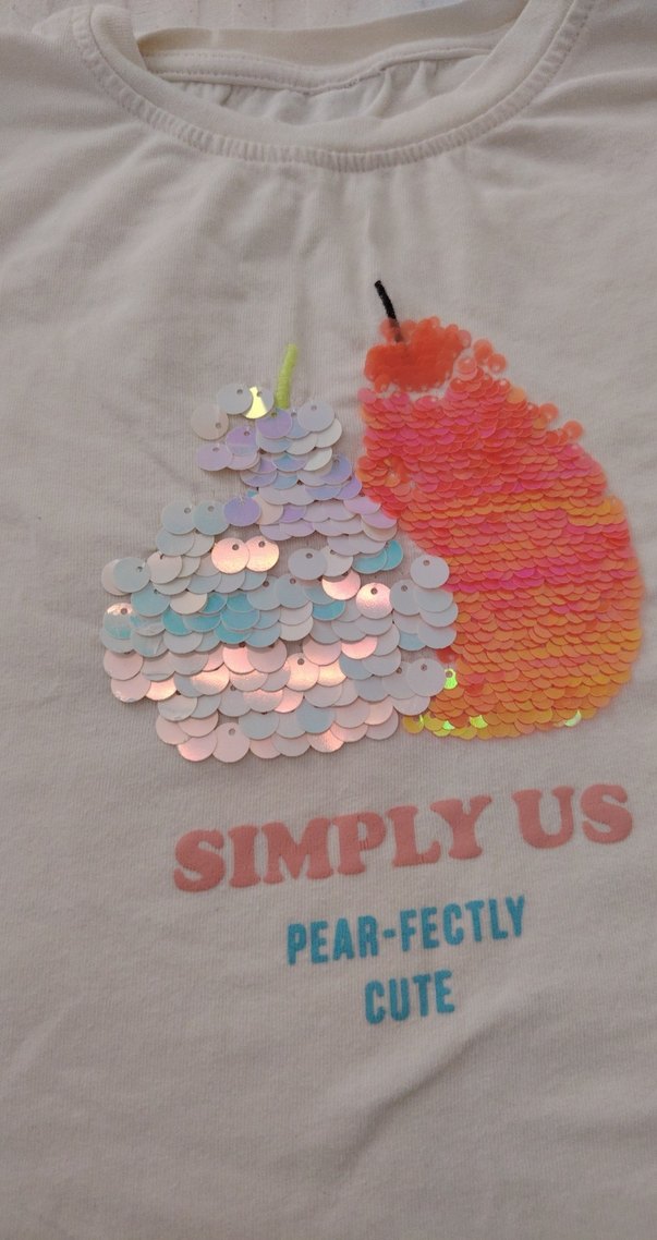 Kız Çocuk Baskılı Beyaz Tişört - Görsel 4