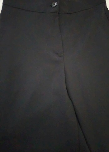 Siyah Midi Kumaş Kadın Pantolon - Görsel 6