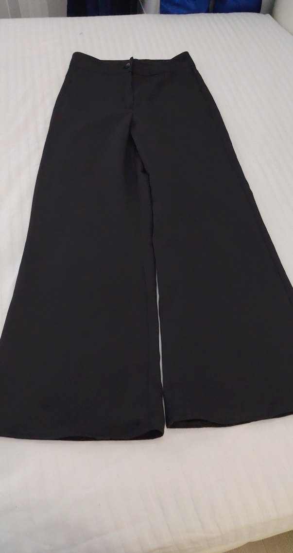 Siyah Midi Kumaş Kadın Pantolon - Görsel 5