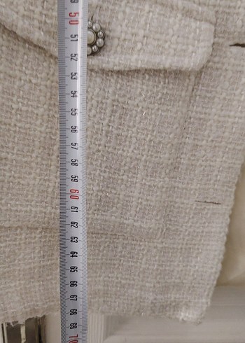 Düğmeli Keten Beyaz Midi Yelek - Görsel 5