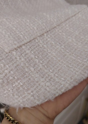 Düğmeli Keten Beyaz Midi Yelek - Görsel 3