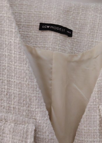 Düğmeli Keten Beyaz Midi Yelek - Görsel 2