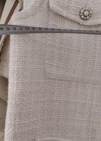 Düğmeli Keten Beyaz Midi Yelek - Görsel 6