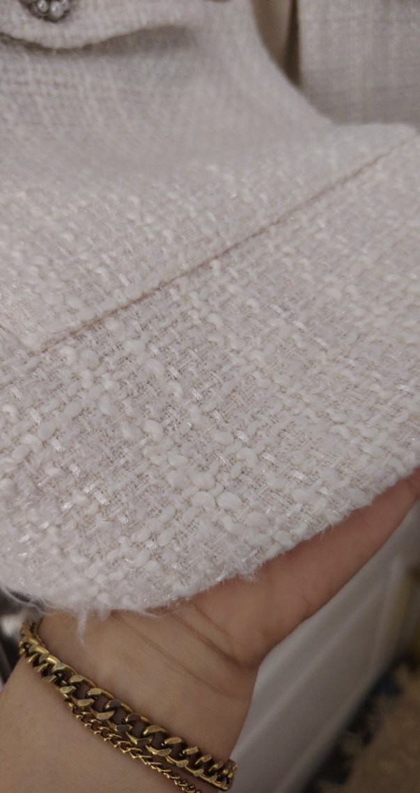 Düğmeli Keten Beyaz Midi Yelek - Görsel 3