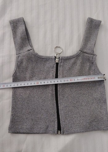 Fermuarlı Gri Kadın Triko Süveter bluz - Görsel 2