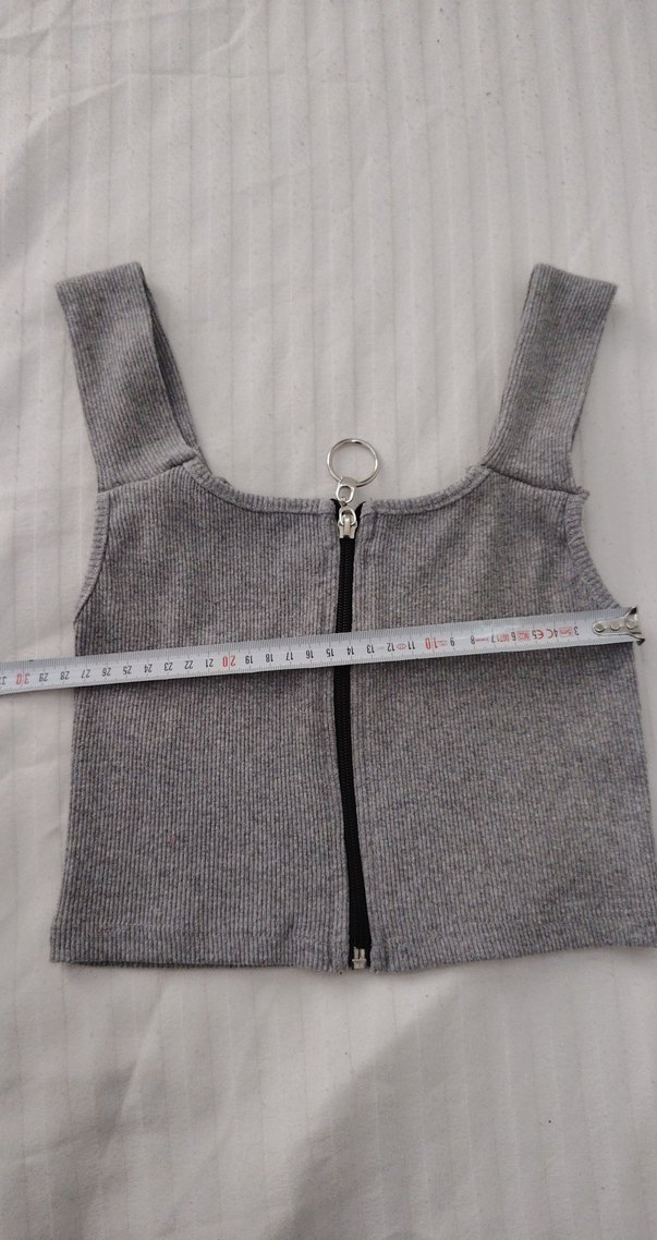 Fermuarlı Gri Kadın Triko Süveter bluz - Görsel 2