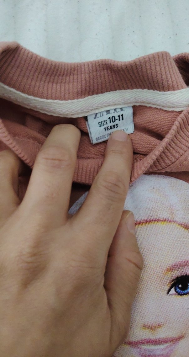 Uzun Kollu Barbie Baskılı Kız Elbisesi - Görsel 3