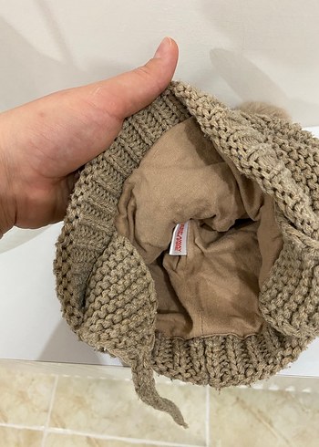 Bej Örgü Çocuk Bere Kulaklıklı - Görsel 4