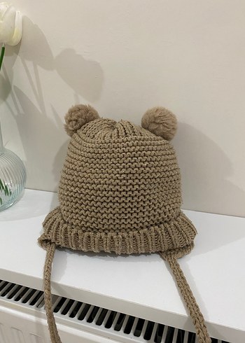 Bej Örgü Çocuk Bere Kulaklıklı - Görsel 2