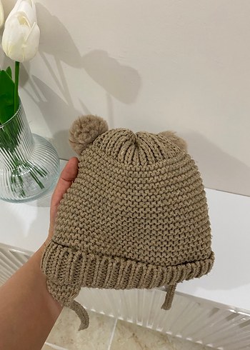 Bej Örgü Çocuk Bere Kulaklıklı - Görsel 3