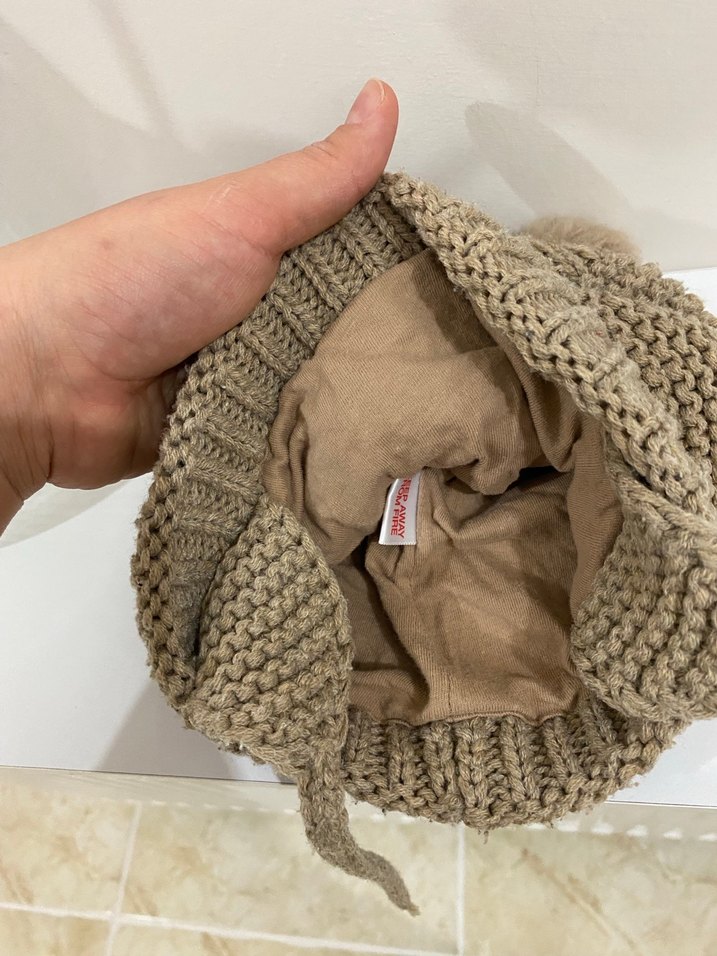 Bej Örgü Çocuk Bere Kulaklıklı - Görsel 4